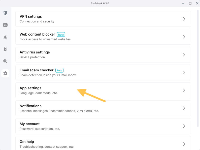 Surfshark VPN 操作介面是否支援簡體/繁體中文? 3 image 1
