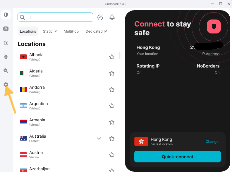 Surfshark VPN 操作介面是否支援簡體/繁體中文? 2 image 3