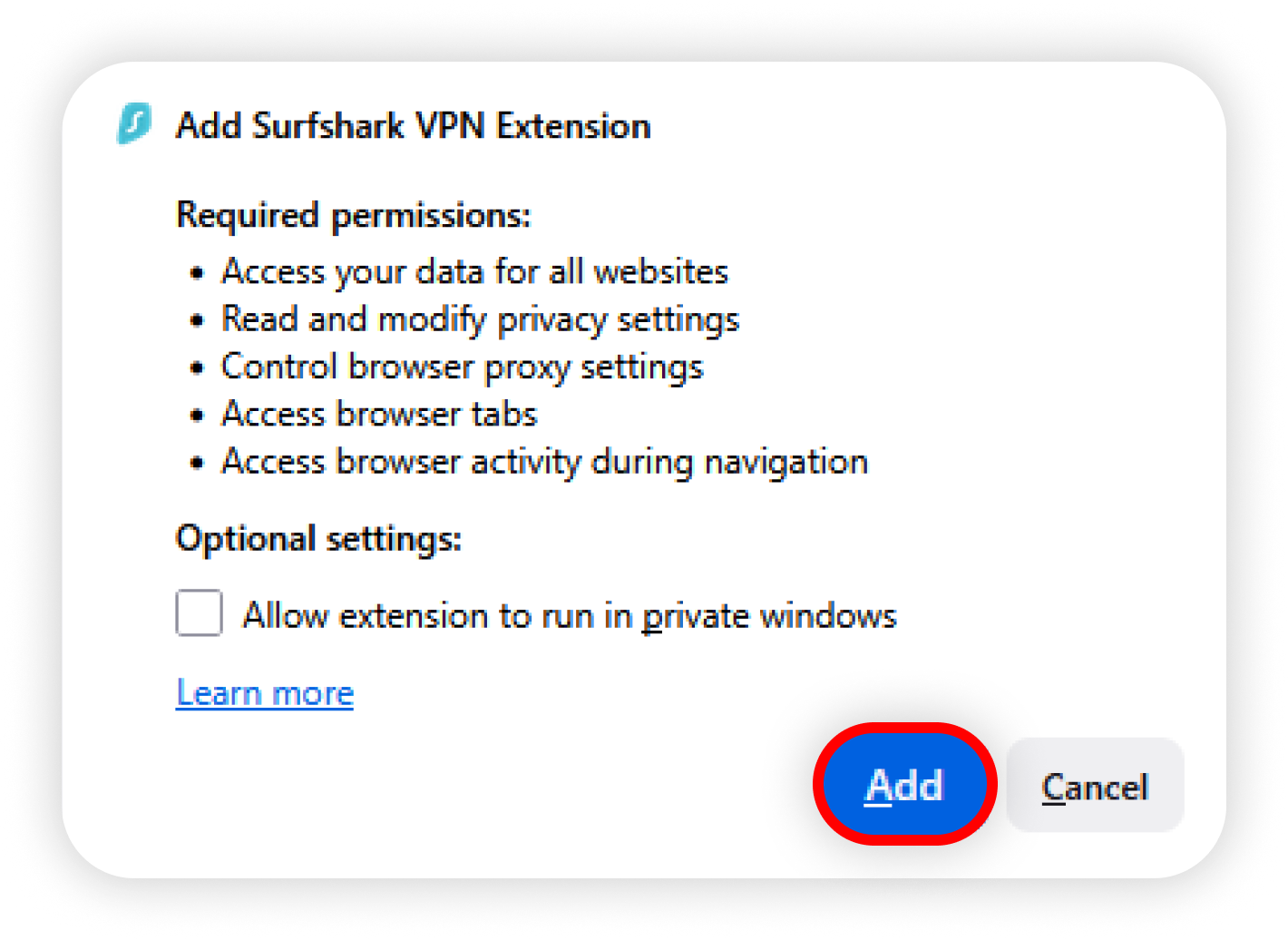 Surfshark Firefox Extension 安裝及使用教學:登入、連線及換地區(2026) 2 Firefox Add to Firefox 安裝 Surfshark 官方截圖