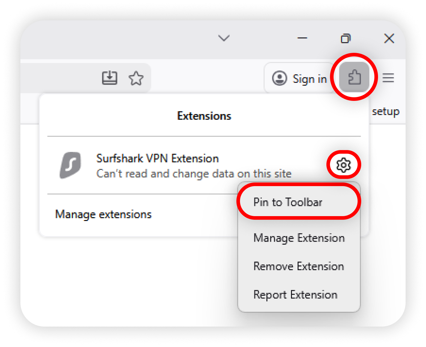 Surfshark Firefox Extension 安裝及使用教學:登入、連線及換地區(2026) 3 Firefox 確認加入 Surfshark Extension 官方截圖