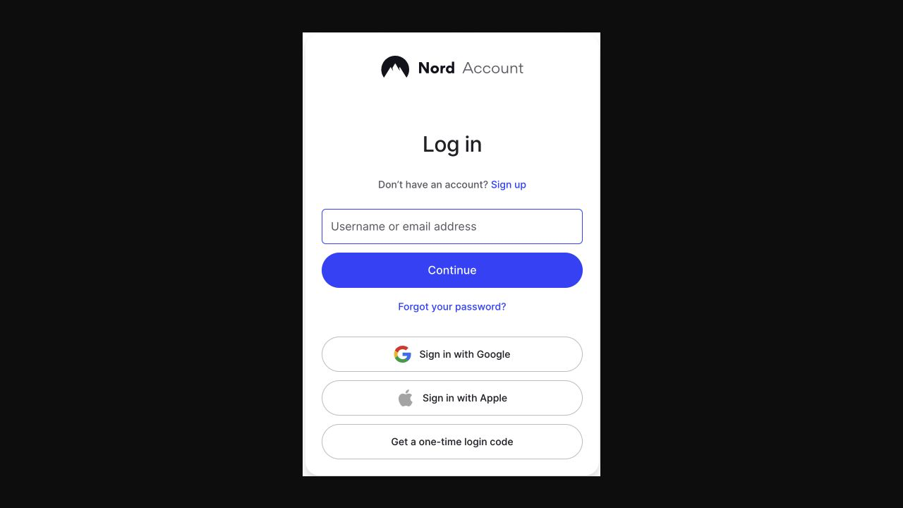 NordVPN Edge 擴充功能登入官方 Nord Account 頁