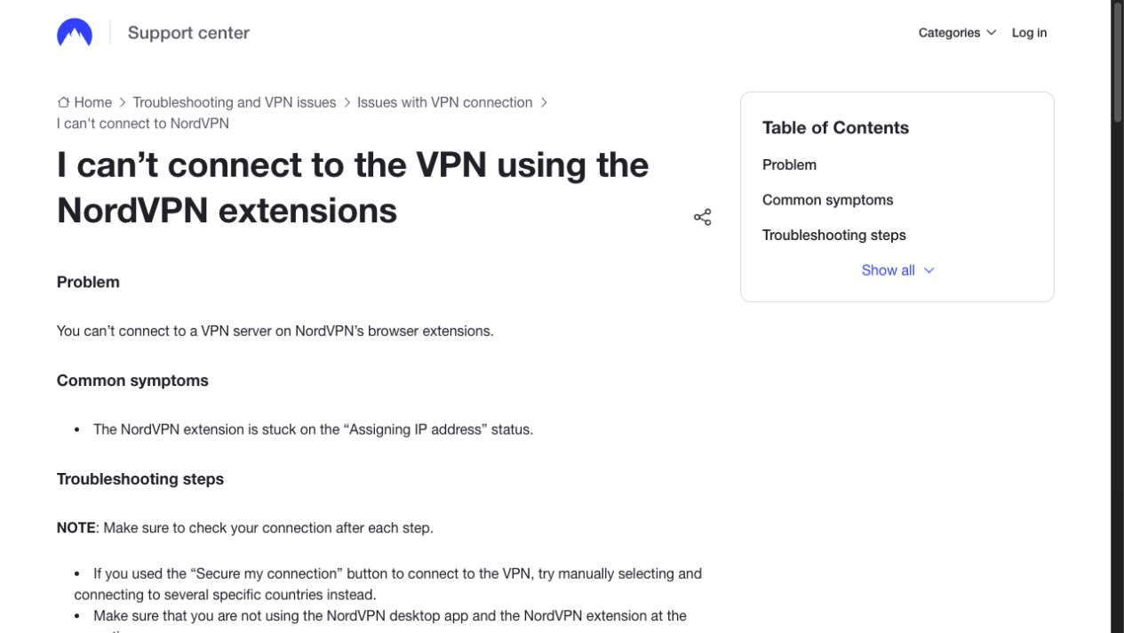 NordVPN Chrome 擴充功能連不上官方排查文章