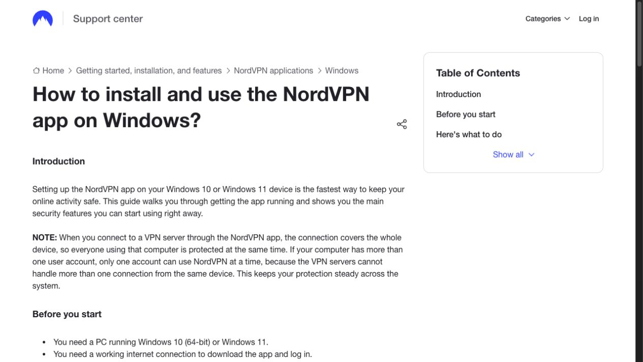 NordVPN Windows 下載安裝 Windows 10 11 官方要求